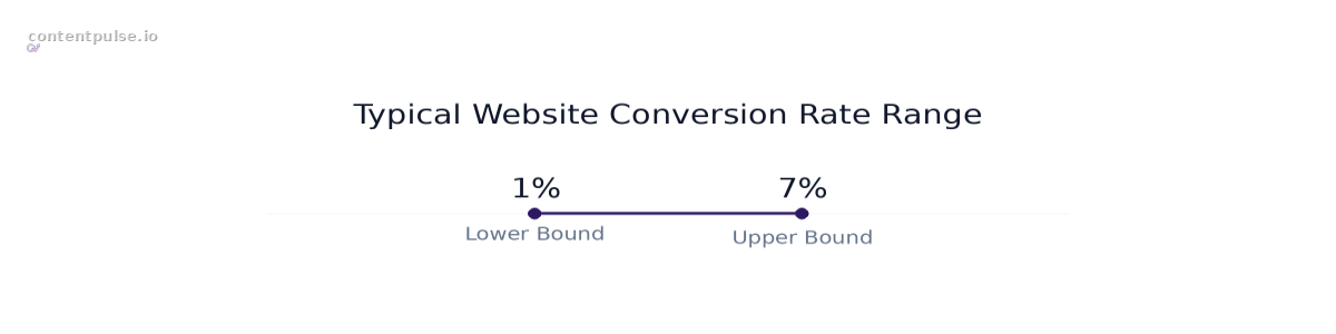 Range chart comparing Typical Website Conversion Rate Range: Values: 1% to 7%.