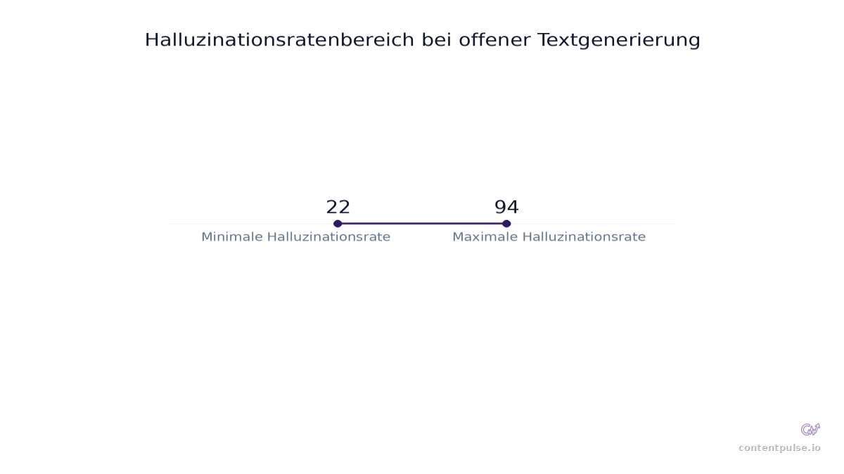 Balkendiagramm zum Vergleich von Halluzinationsratenbereich bei offener Textgenerierung: Werte: 22 to 94.