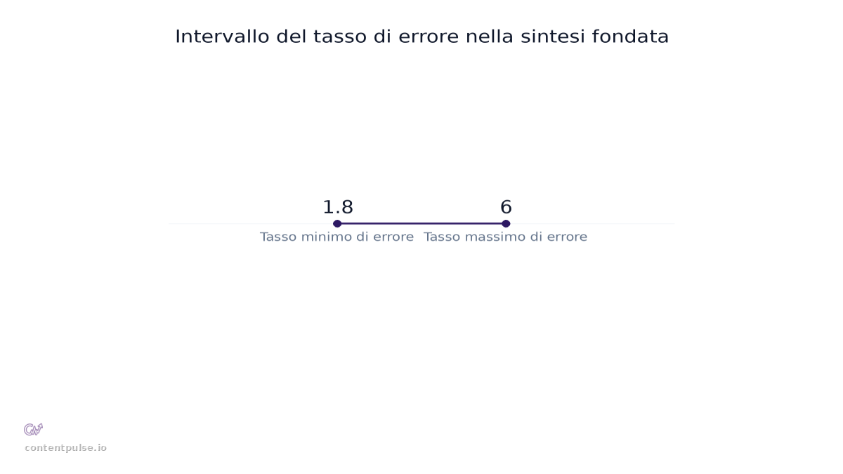 Grafico a barre che confronta Intervallo del tasso di errore nella sintesi fondata: Valori: 1.8 to 6.