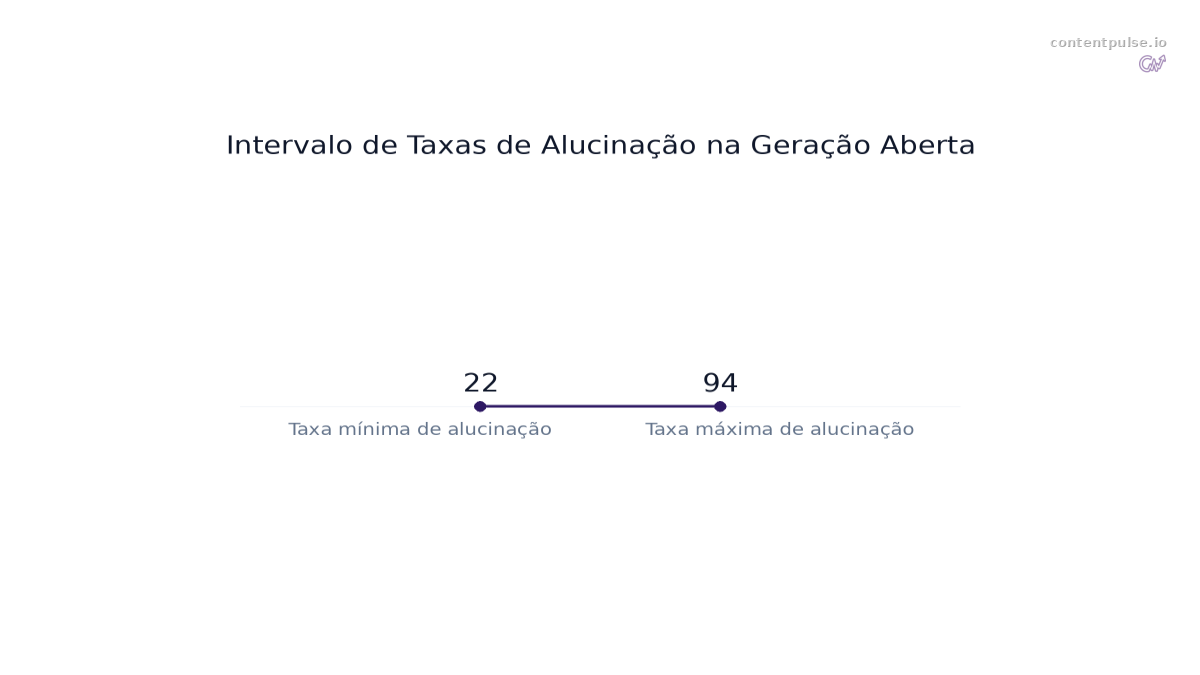 Gráfico de barras que compara Intervalo de Taxas de Alucinação na Geração Aberta: Valores: 22 to 94.