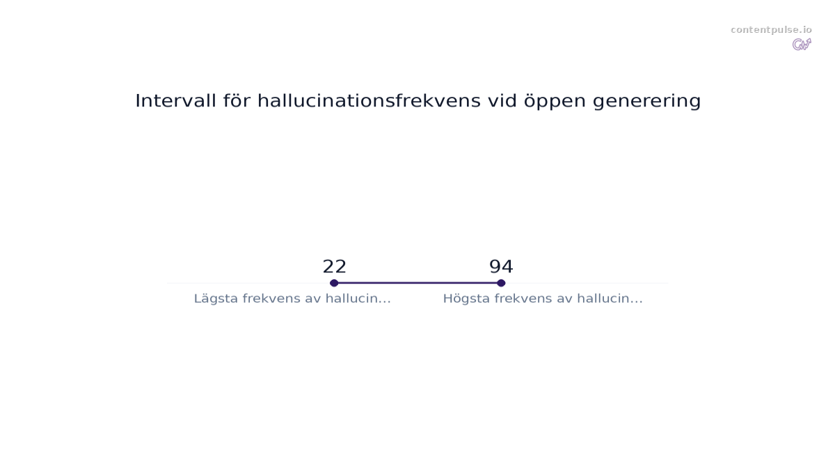 Stapeldiagram som jämför Intervall för hallucinationsfrekvens vid öppen generering: Värden: 22 to 94.