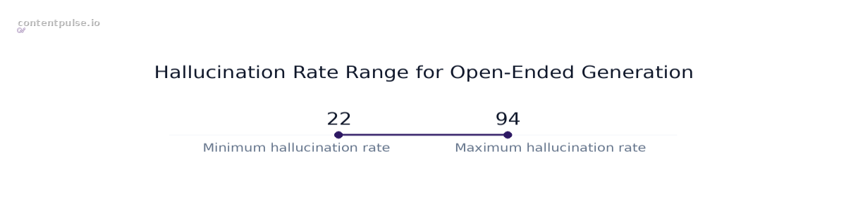 Range chart comparing Hallucination Rate Range for Open-Ended Generation: Values: 22 to 94.